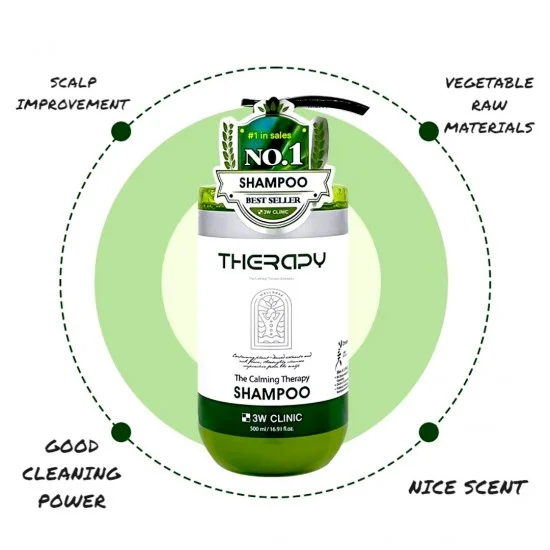 3W Clinic The Calming Therapy Shampoo 500ml - Image 2