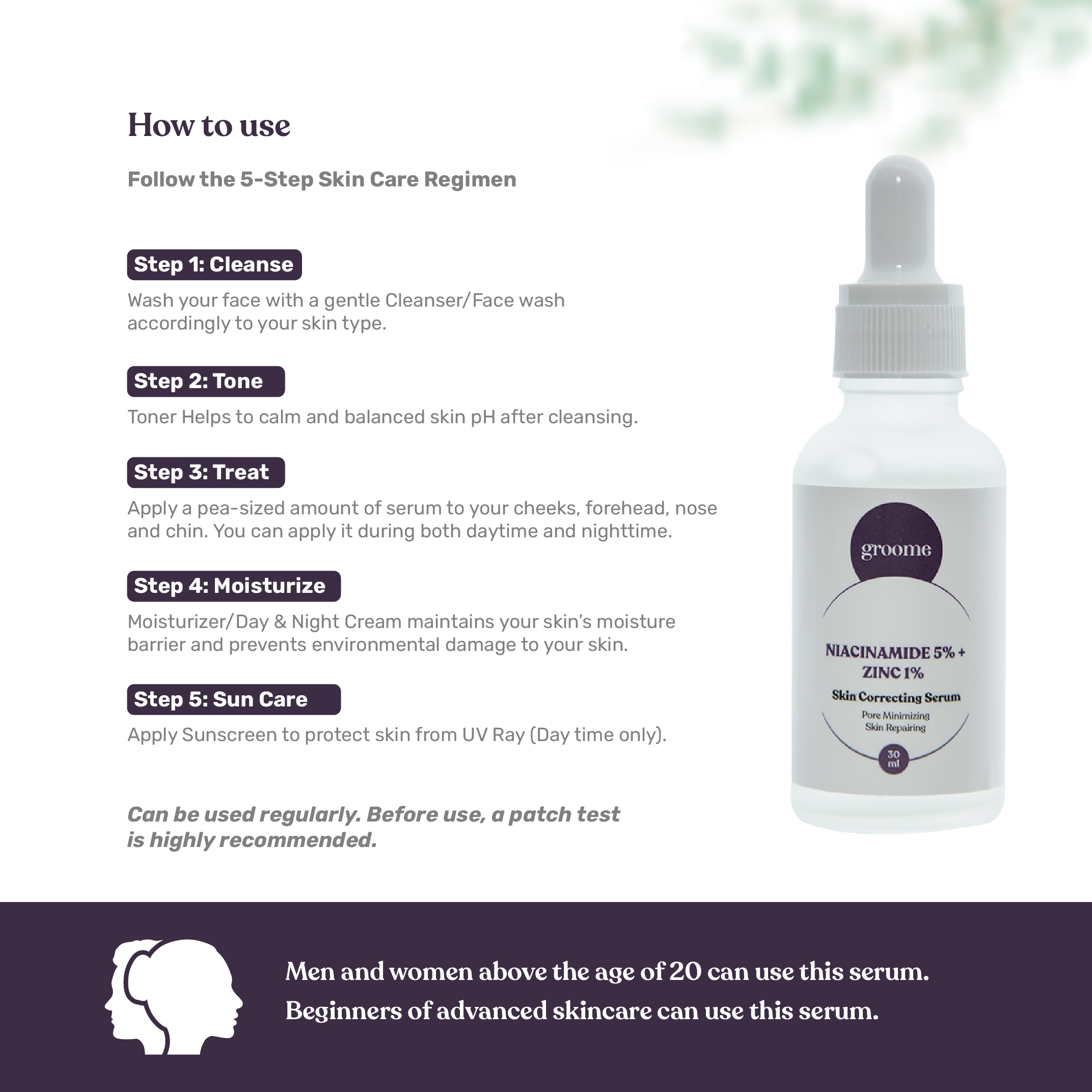 Groome Niacinamide 5% + Zinc 1% Skin Correcting Serum 30mL - Image 6