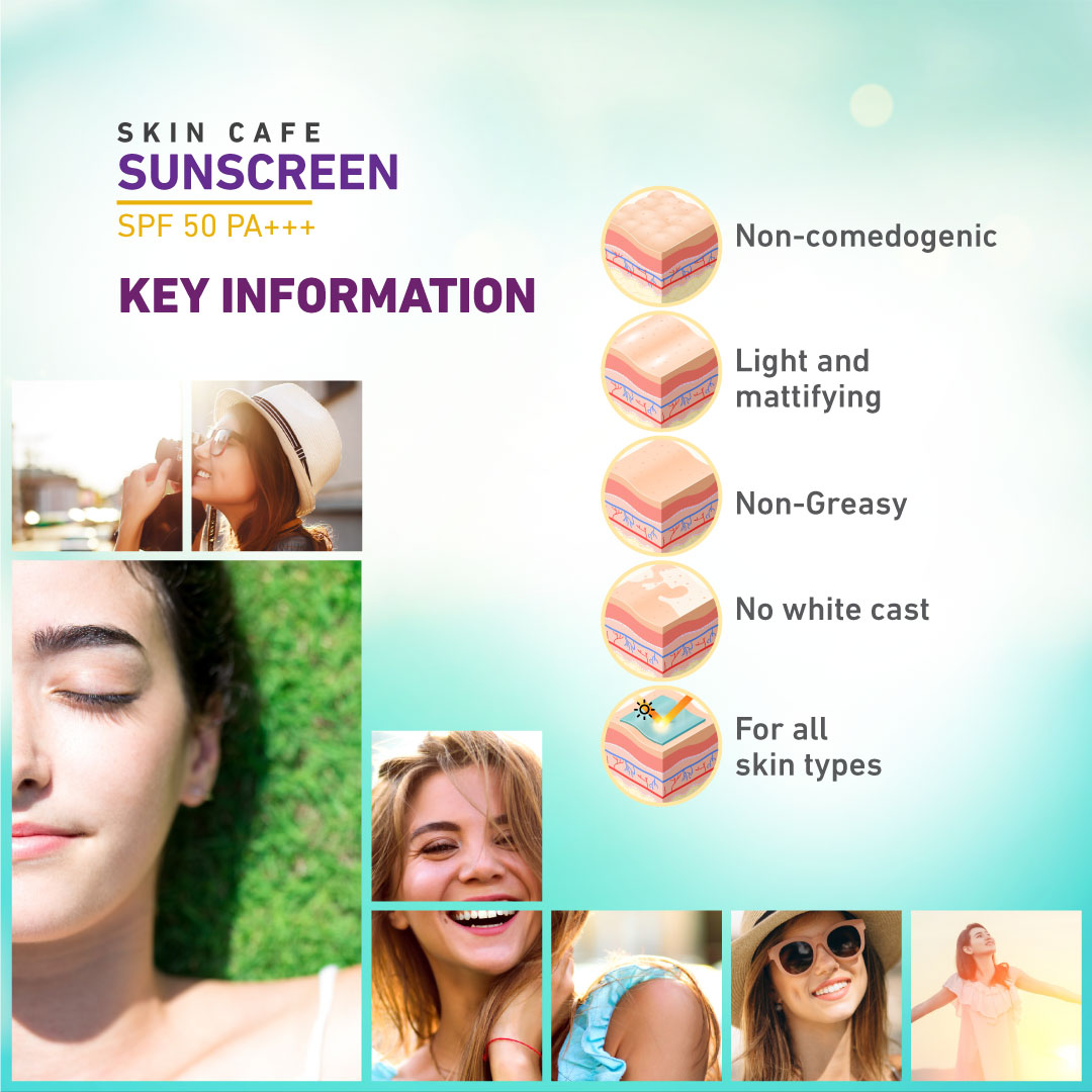 Skin Cafe Sunscreen SPF 50 PA+++ Lightweight & Non-Greasy 60mL - Image 3