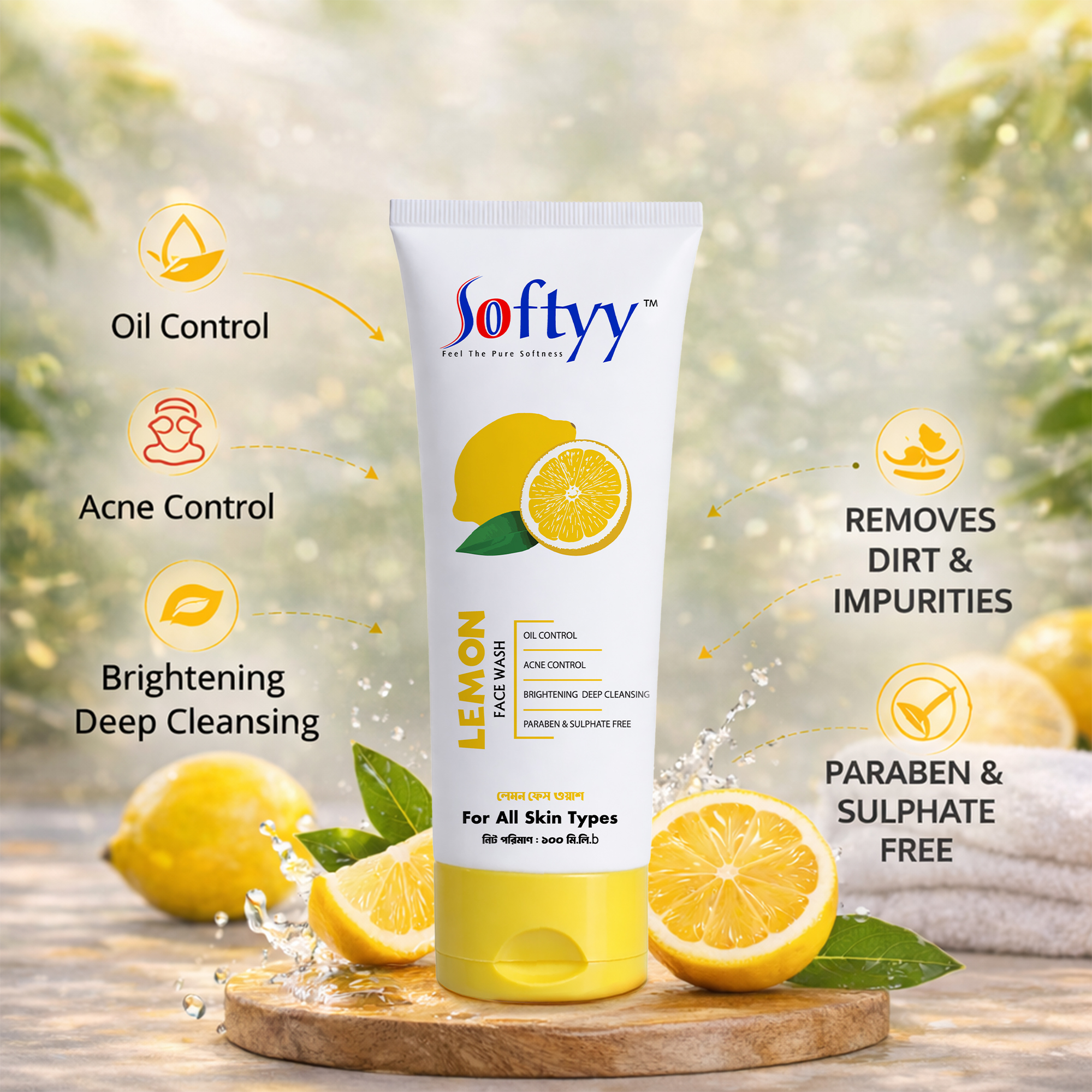 Softyy Lemon Face Wash 100mL - Image 5