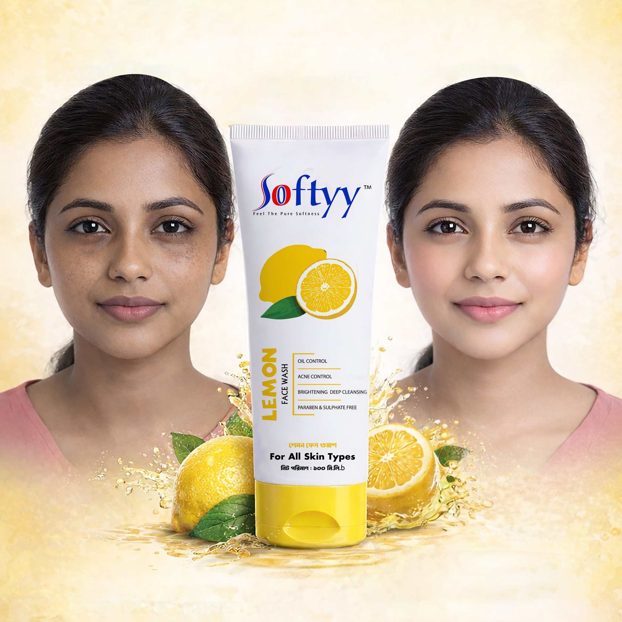 Softyy Lemon Face Wash 100mL - Image 4