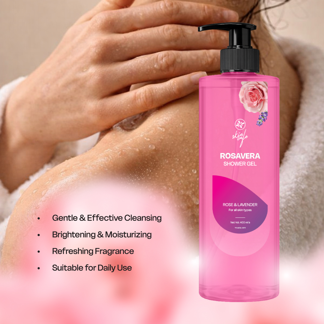 Skin Cafe Rosavera Rose & Lavender Shower Gel 400mL - Image 2