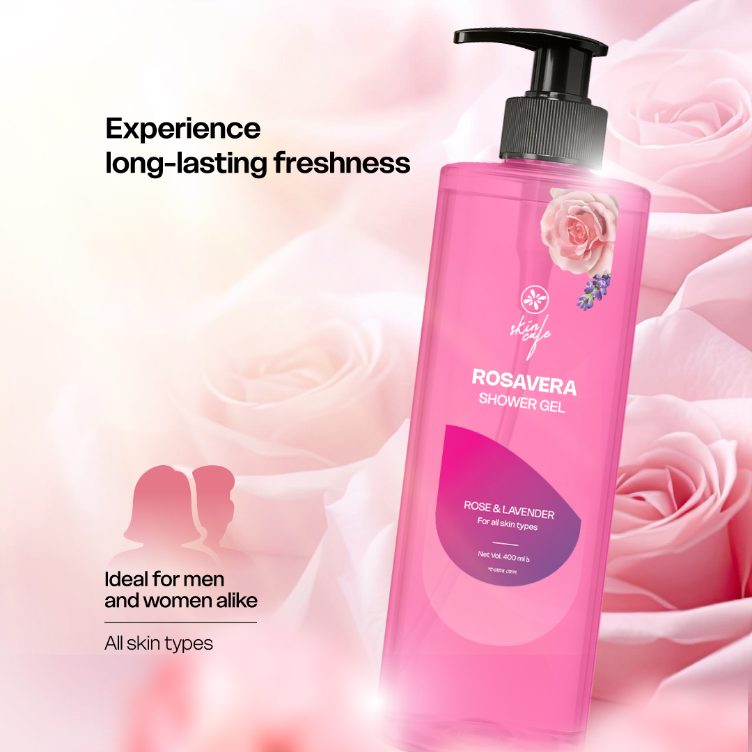 Skin Cafe Rosavera Rose & Lavender Shower Gel 400mL - Image 3