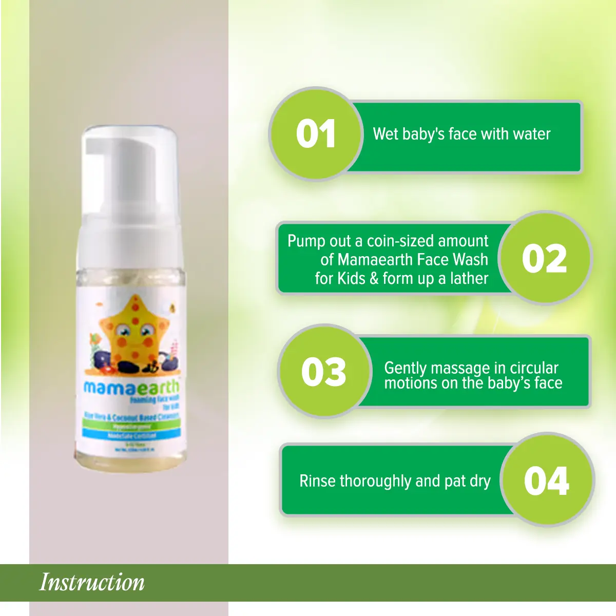 Mamaearth Foaming Face wash For Kids with Aloe Vera & Coconut 150mL - Image 3